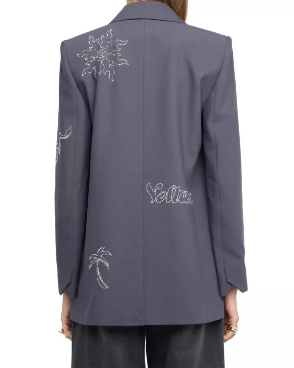 Good Morning America Joan Lunden Gray Embellished Blazer