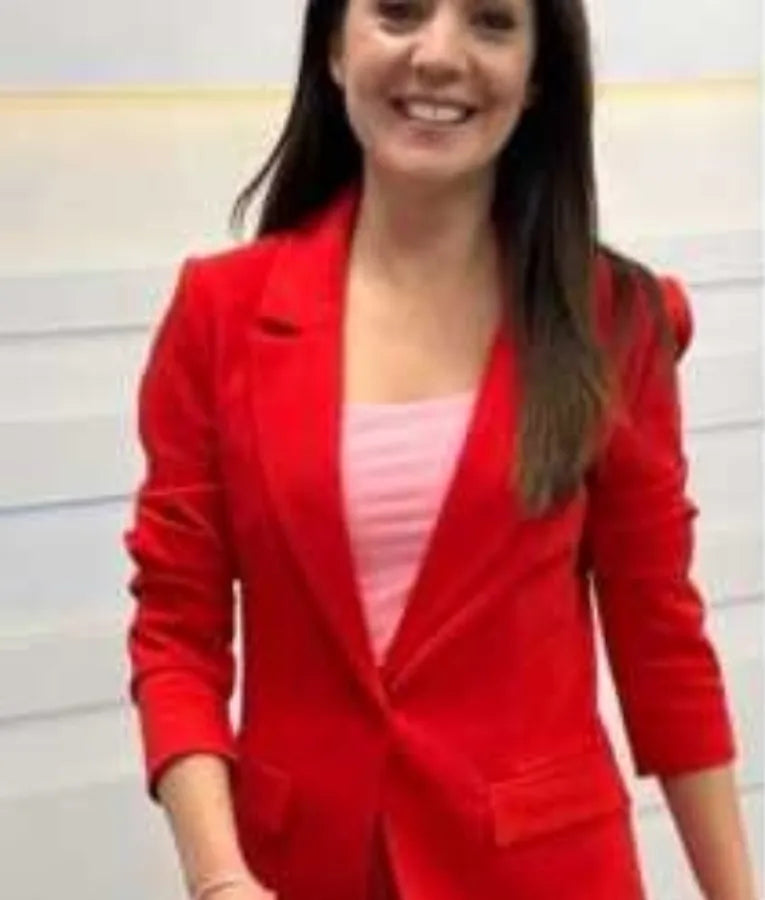 Good Morning Britain Laura Tobin Red Tailored Blazer