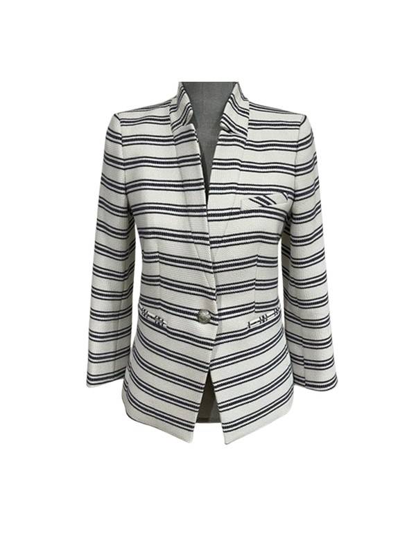 Good Morning America 2025 Lara Spencer Striped Blazer Clanton Jacket