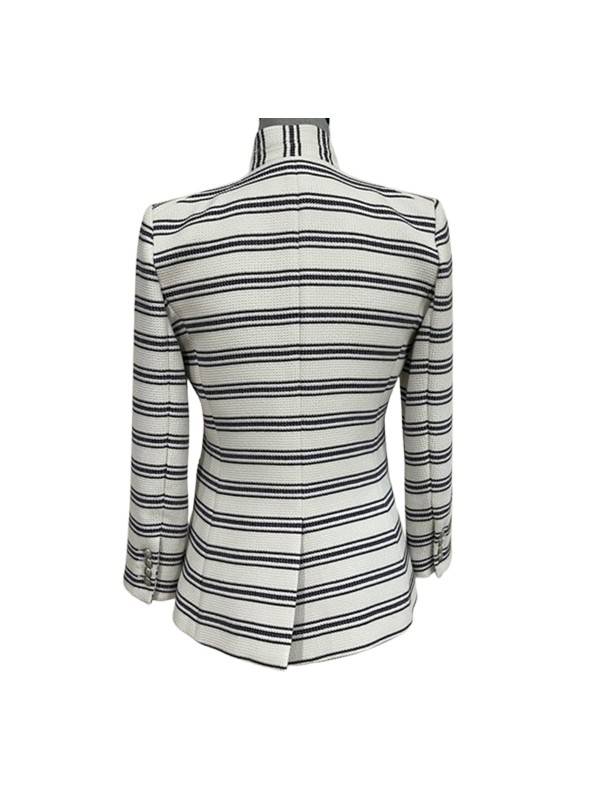 Good Morning America 2025 Lara Spencer Striped Blazer Clanton Jacket