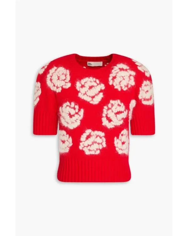Good Morning America 2026 Rebecca Jarvis Red Floral Sweater