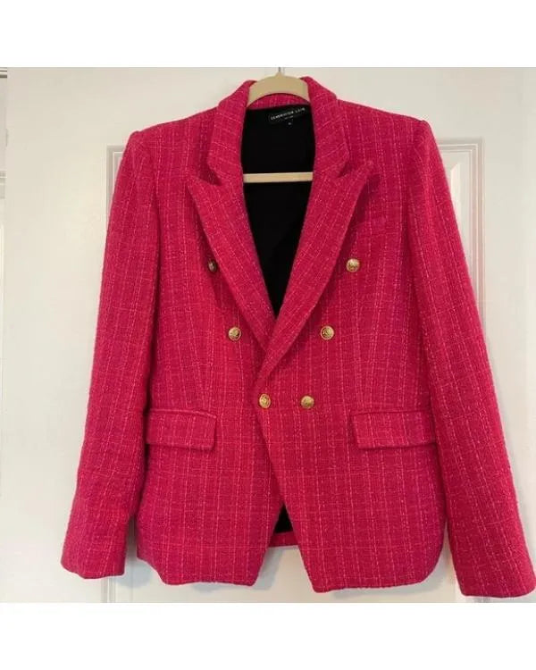 Good Morning America 2026 Selina Wang Pink Tweed Blazer
