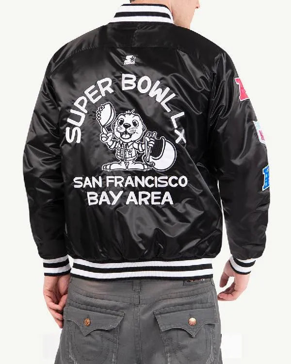 Good Morning America Michael Strahan Black Varsity Jacket
