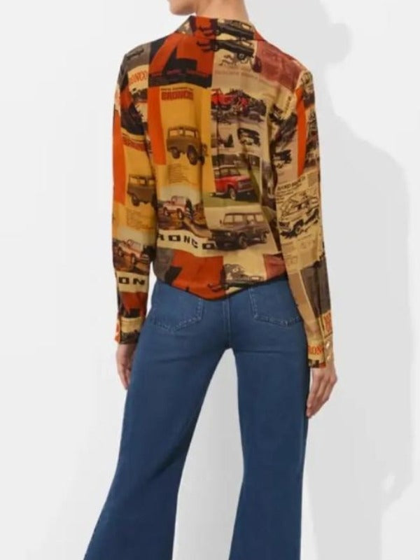 Good Morning America Savannah Chrisley Brown Printed Shirt WorthVee