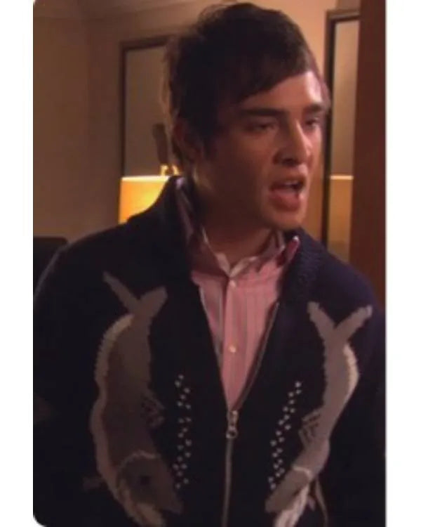 Gossip Girl Ed Westwick Sharks Zip Up Cardigan