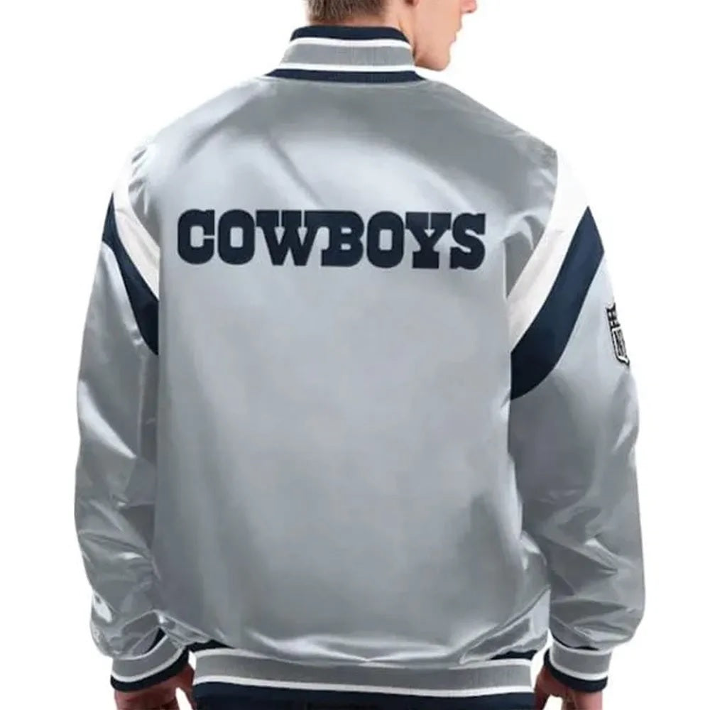 Gray Dallas Cowboys Shutout Satin Jacket WorthVee