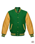 Green and Gold Varsity Jacket Clanton Jacket