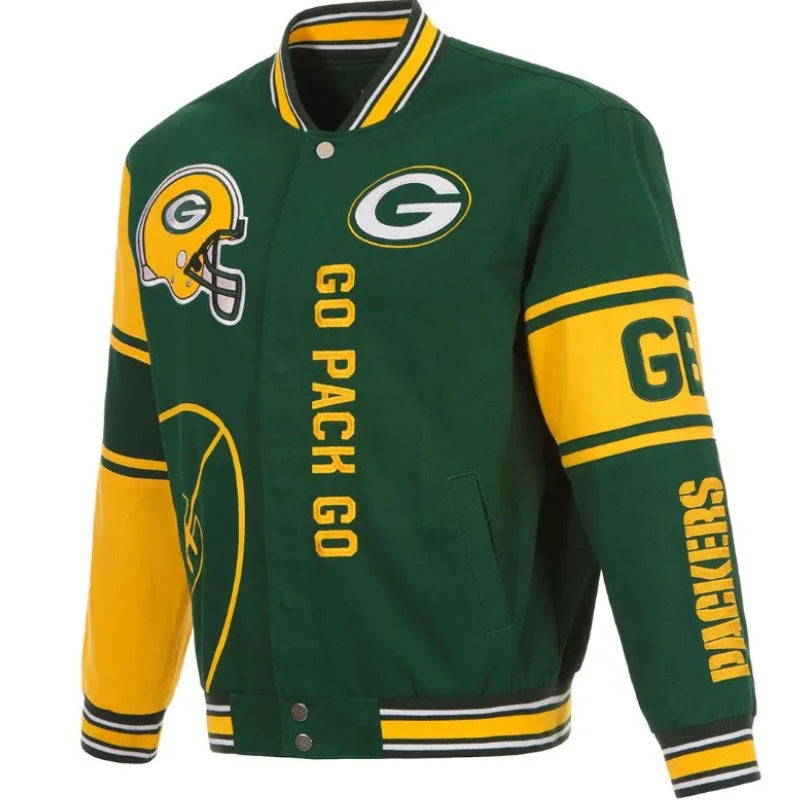 Green Bay Packers Green & Yellow Varsity Jacket WorthVee
