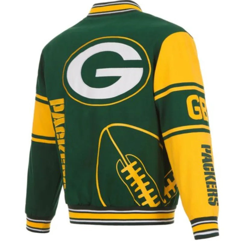 Green Bay Packers Green & Yellow Varsity Jacket WorthVee