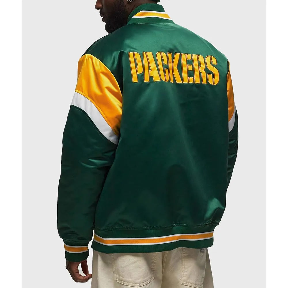 Green Bay Packers Heavyweight Green Satin Jacket WorthVee