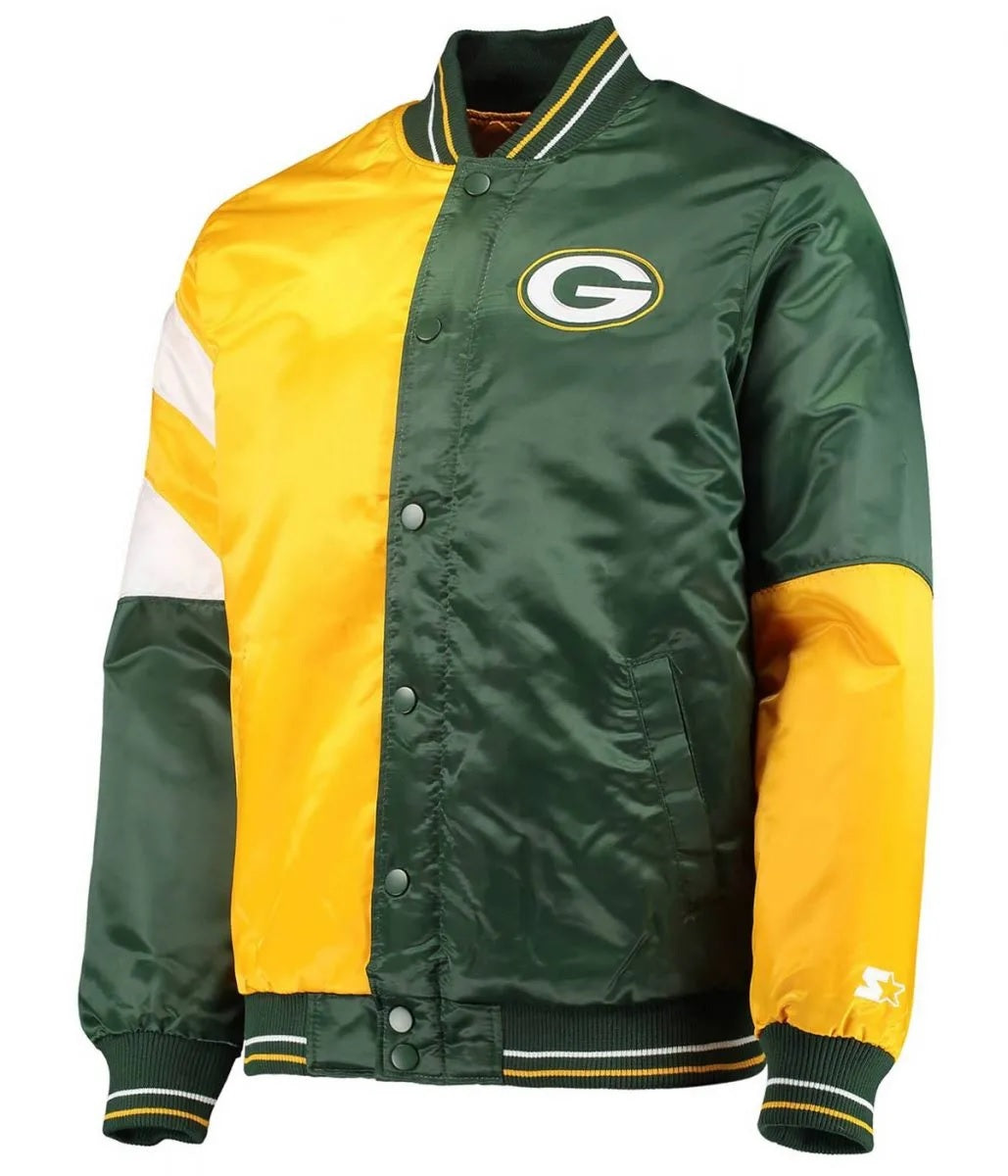 Green Bay Packers Leader Satin Full-Snap Jacket WorthVee