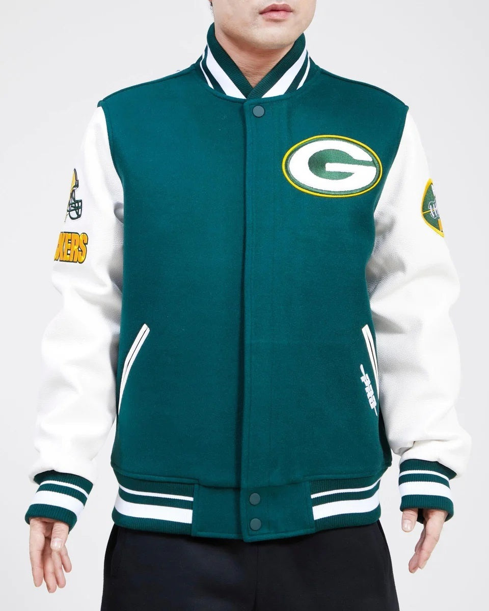Green Bay Packers Old English Wool Varsity Jacket WorthVee