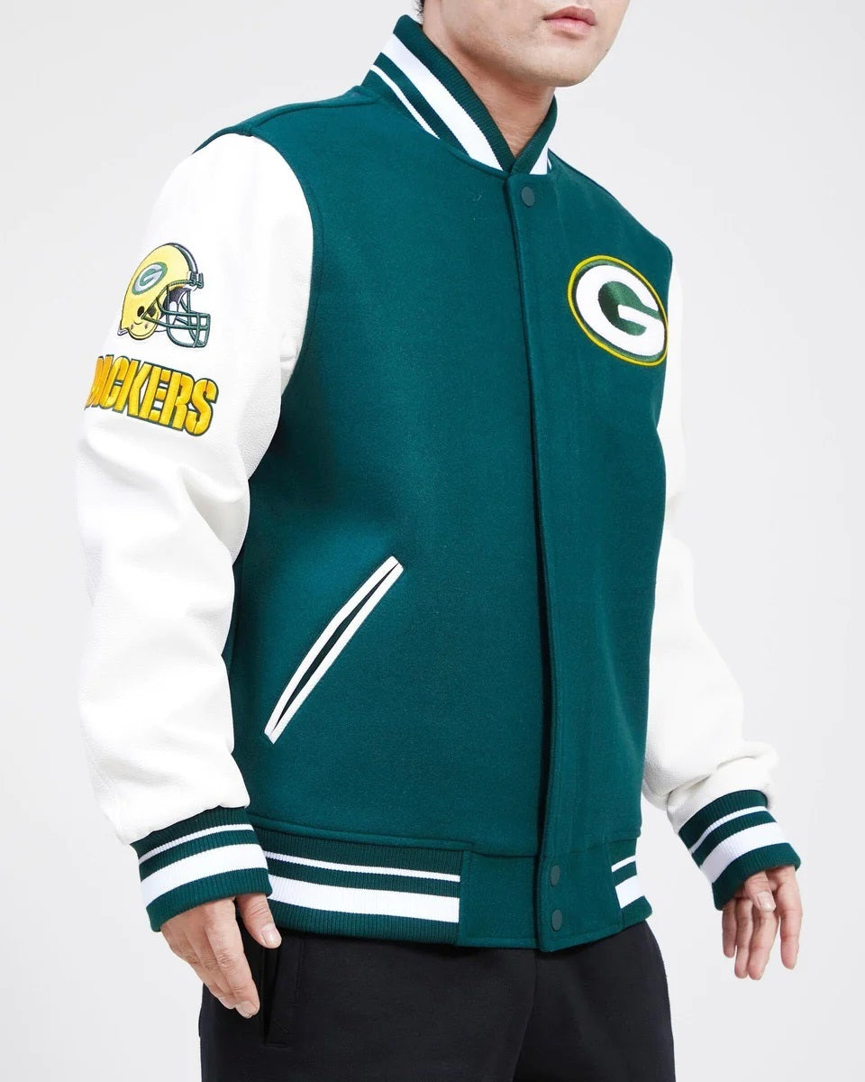 Green Bay Packers Old English Wool Varsity Jacket WorthVee