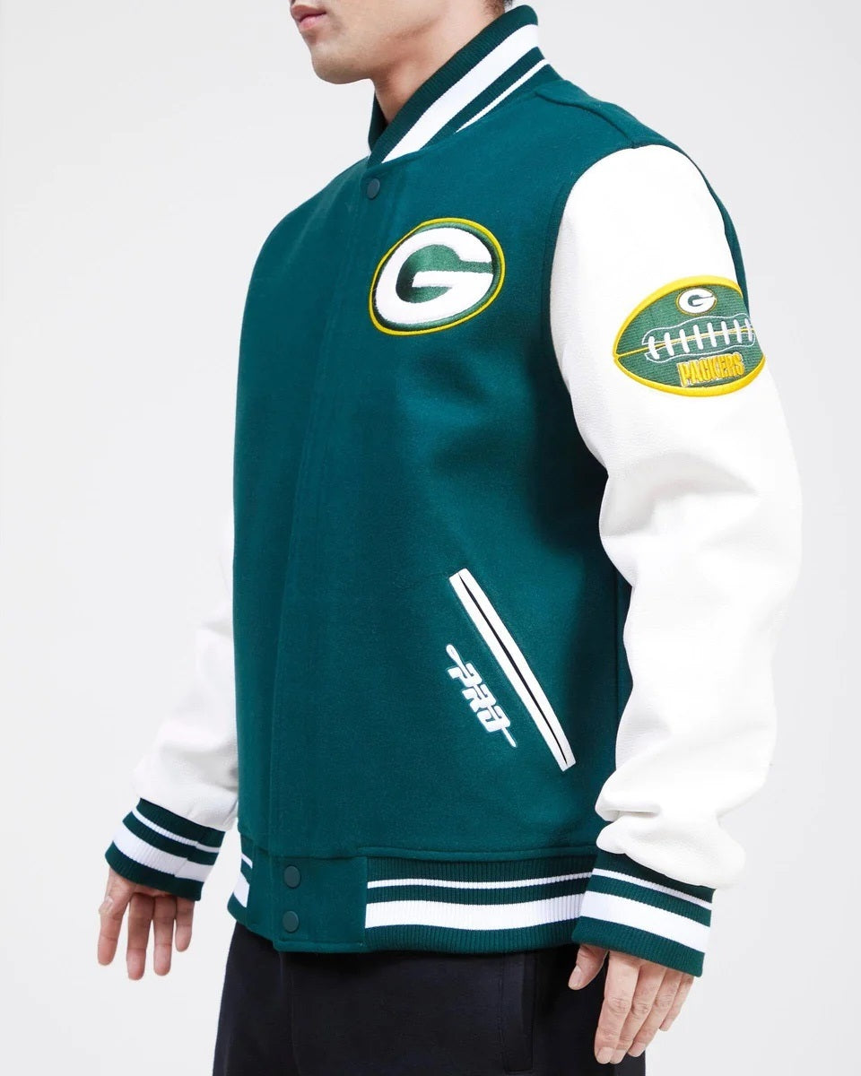 Green Bay Packers Old English Wool Varsity Jacket WorthVee