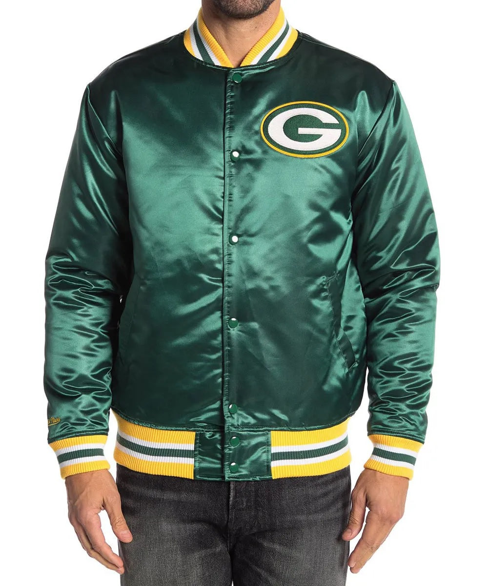 Green Bay Packers Satin Green Jacket WorthVee