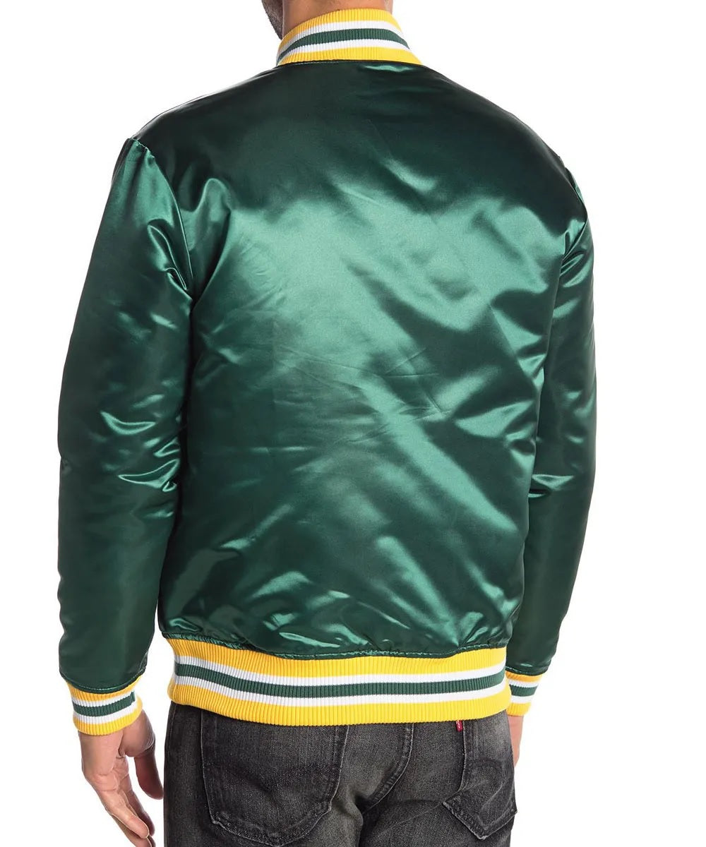 Green Bay Packers Satin Green Jacket WorthVee