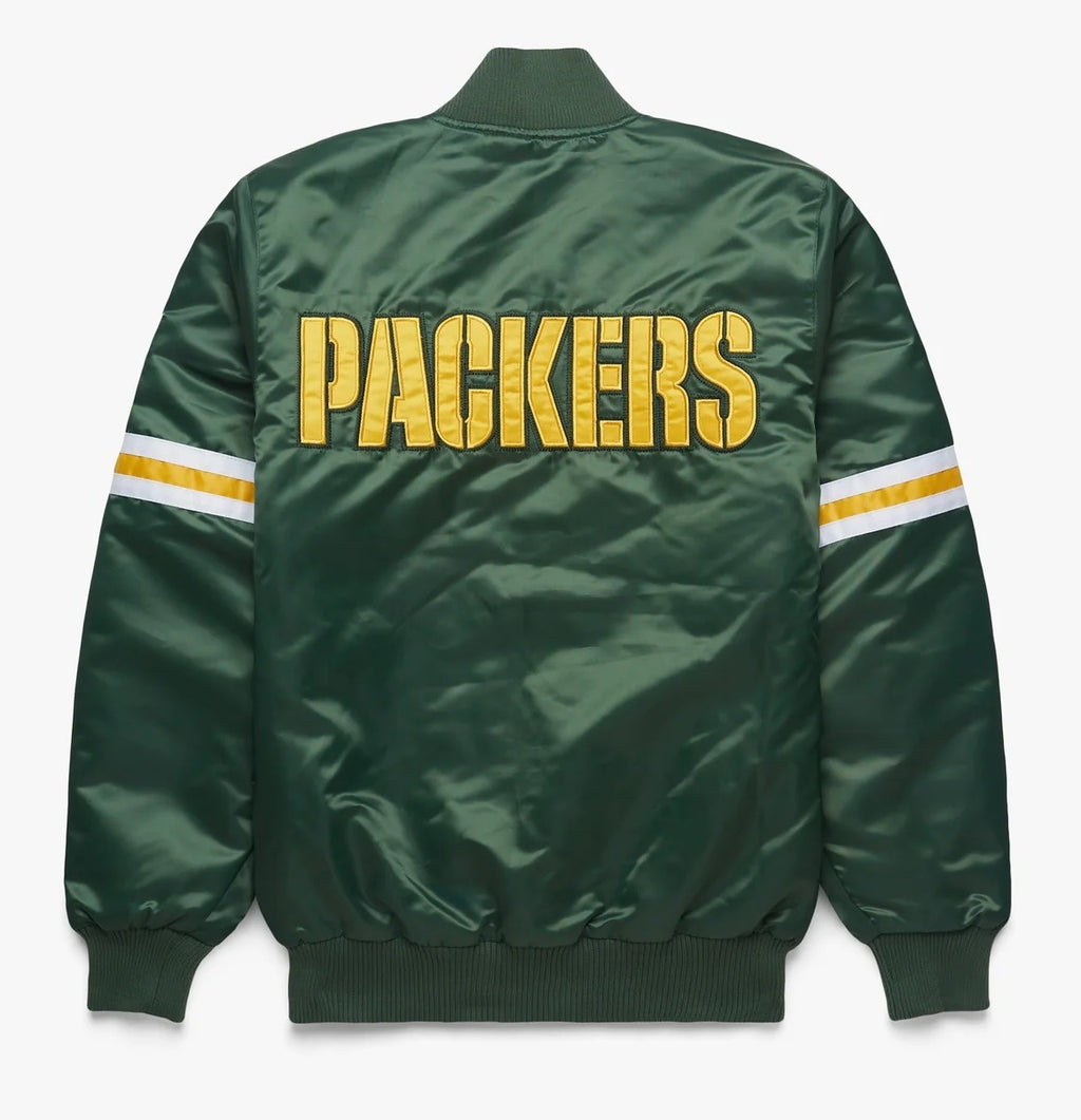 Green Bay Packers Satin Varsity Jacket WorthVee