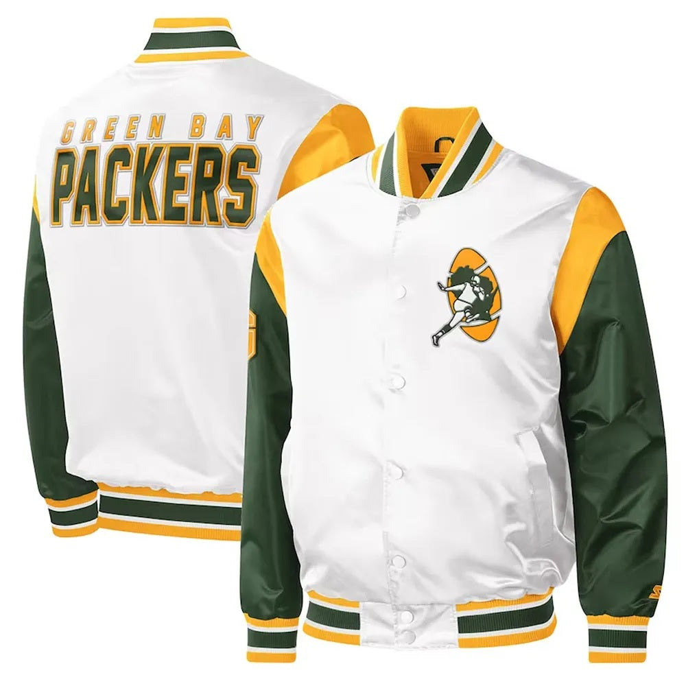 Green Bay Packers Throwback Warm Up Pitch Jacket WorthVee