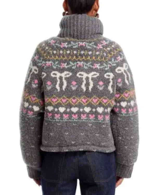 Grey Dream Chaser Fair Isle Puffer Jacket WorthVee