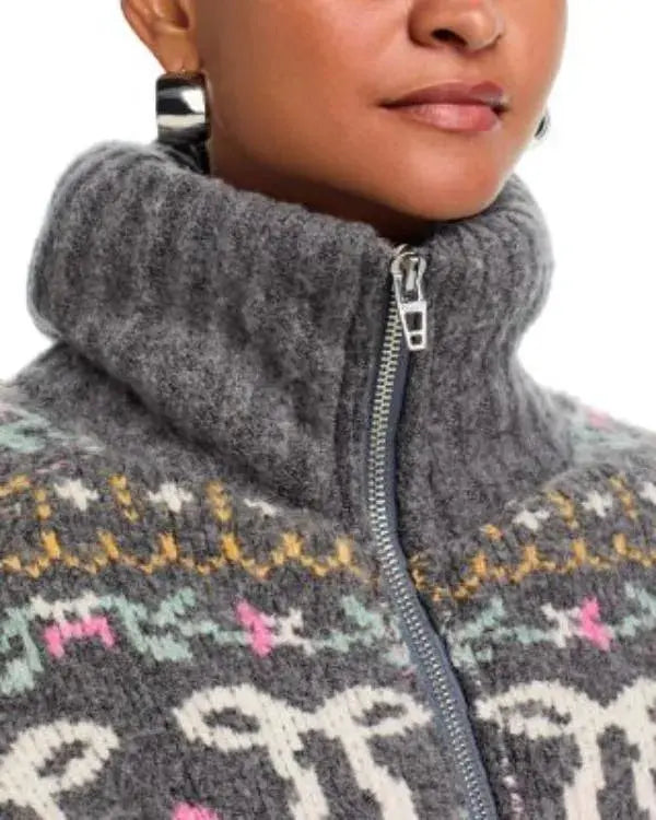 Grey Dream Chaser Fair Isle Puffer Jacket WorthVee