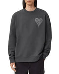 Grey Dripped Heart Crewneck Sweatshirt WorthVee