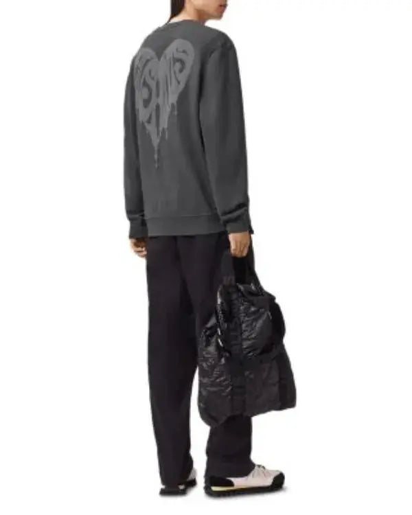 Grey Dripped Heart Crewneck Sweatshirt WorthVee