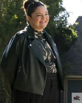 Hacks S03 Megan Stalter Black Leather Jacket Clanton Jacket