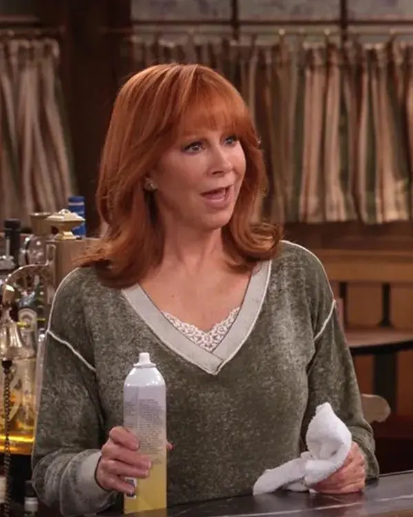 Happys Place S02 Reba McEntire Grey V-Neck Sweatshirt WorthVee