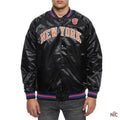 Hardwood Classics NY Knicks Satin Black Jacket Clanton Jacket