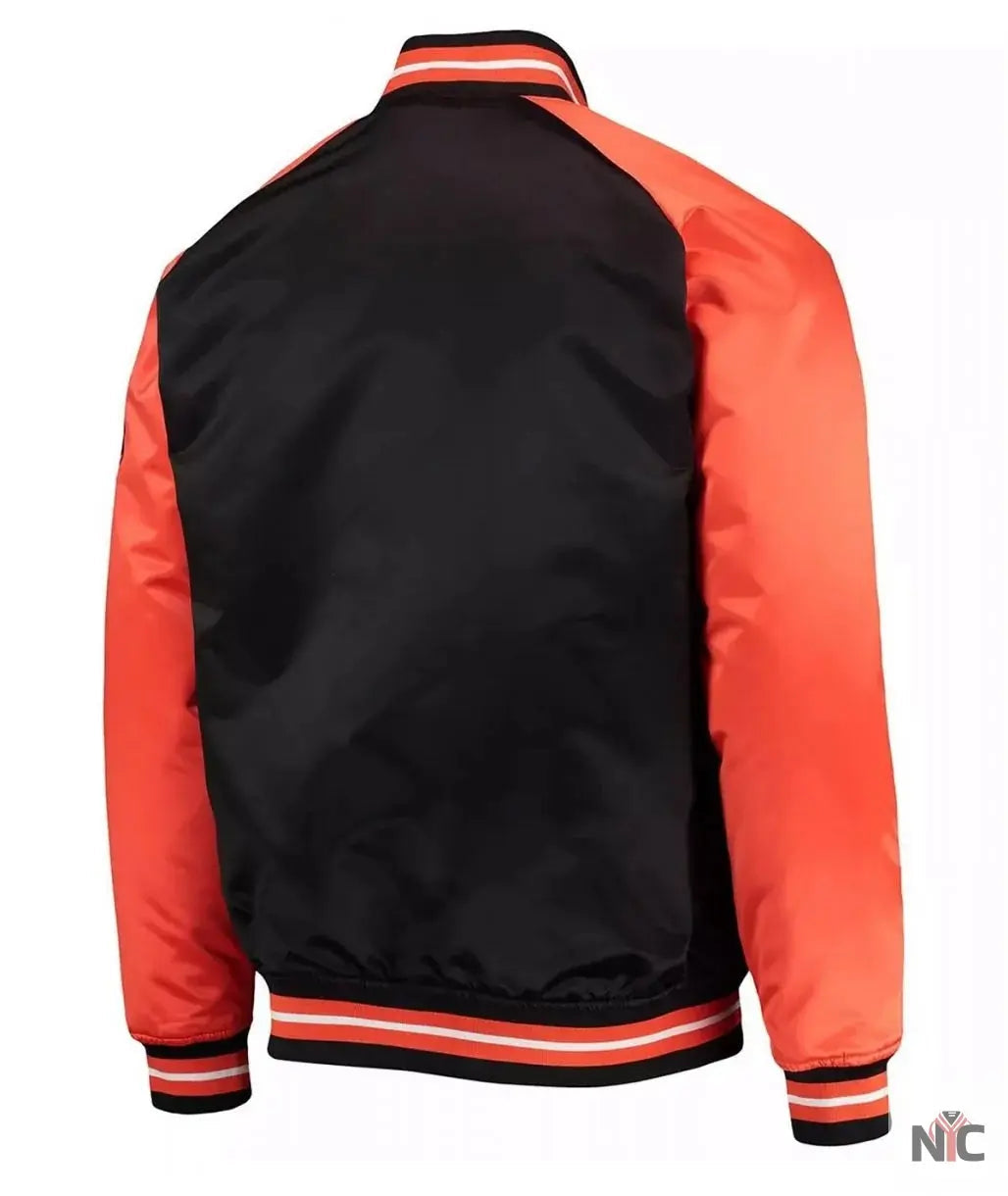 Hardwood Classics Reload 3.0 NY Knicks Black and Orange Jacket Clanton Jacket