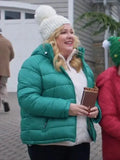 Haul Out The Holly Lit Up Jennifer Aspen Green Puffer Jacket WorthVee