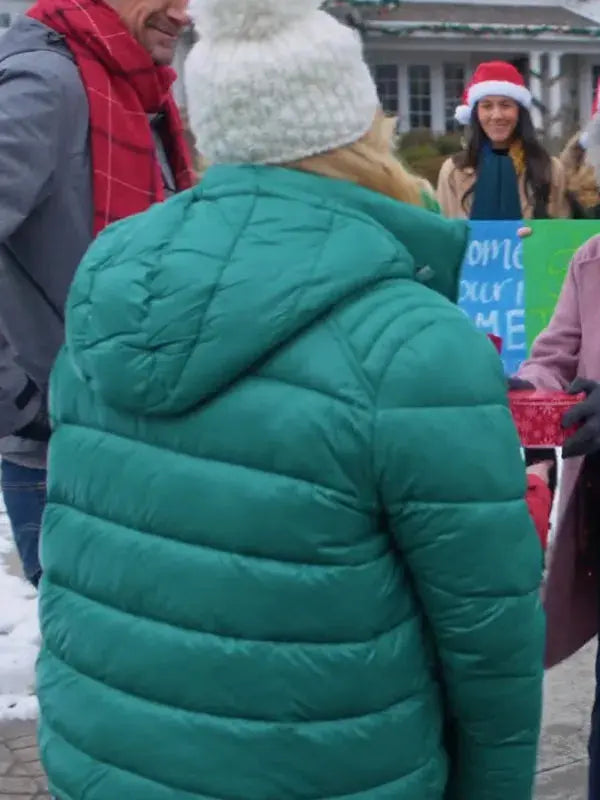Haul Out The Holly Lit Up Jennifer Aspen Green Puffer Jacket WorthVee