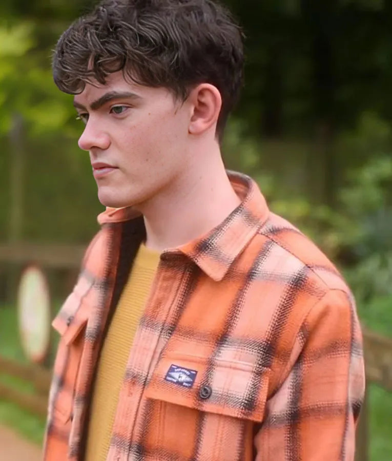 Heartstopper S03 Charlie Orange Plaid Shirt