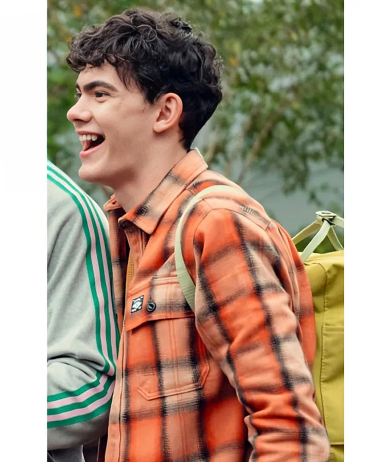 Heartstopper S03 Charlie Orange Plaid Shirt