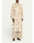 Herbarium Paillette Sequin Embroidered Belted Trench Coat Clanton Jacket
