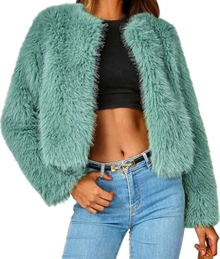 High Potential S01 Morgan Teal Fur Jacket