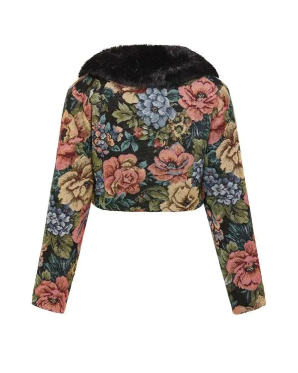 High Potential S02 Kaitlin Olson Floral Print Cropped Jacket