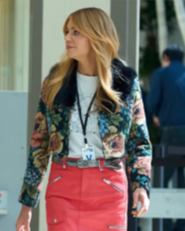 High Potential S02 Kaitlin Olson Floral Print Cropped Jacket