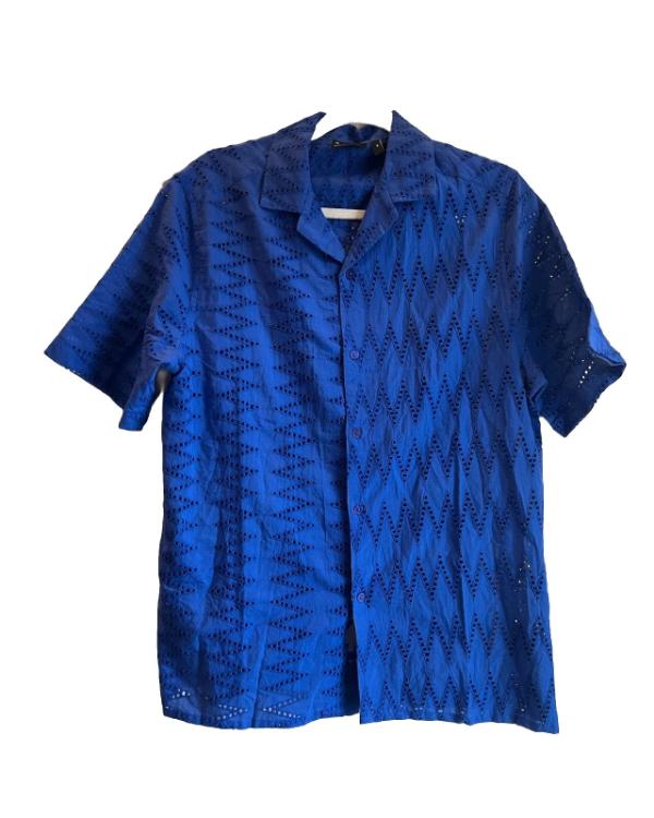 Hitmakers S01 Trey Campbell Blue Printed Shirt Clanton Jacket