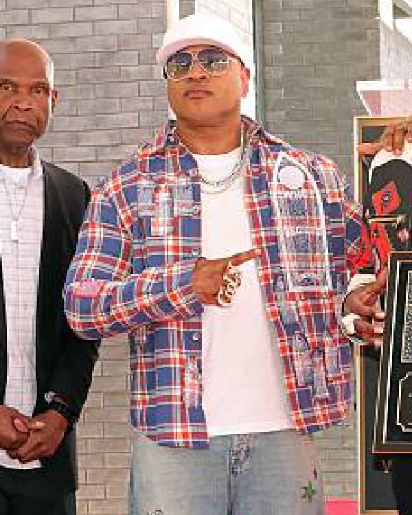 Hollywood Walk of Fame Star Ceremony LL Cool J Plaid Shirt Clanton Jacket