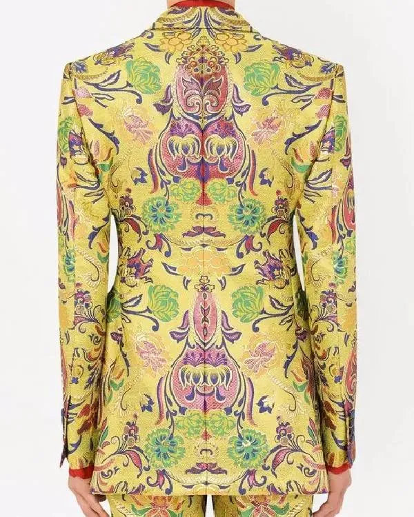 Hollywood Squares S02 Rupaul Charles Yellow Print Blazer