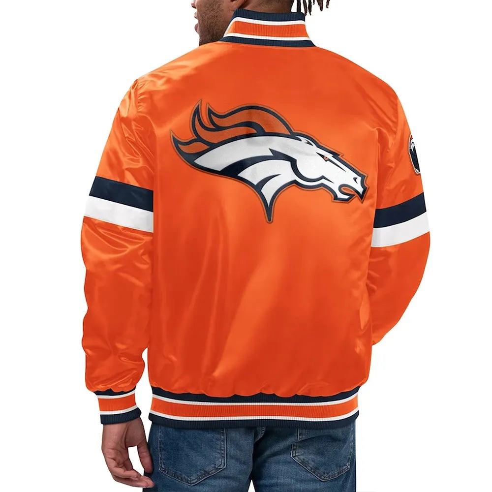 Home Game Denver Broncos Orange Satin Jacket WorthVee