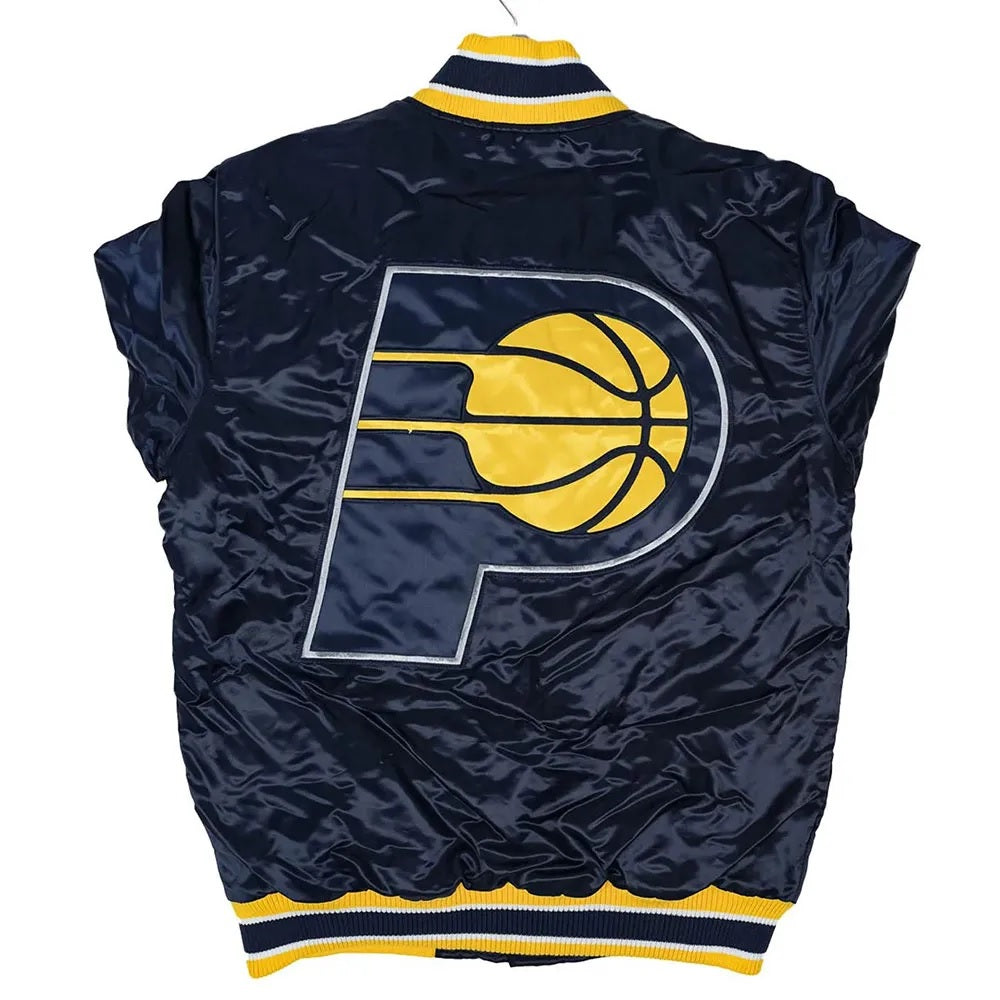 Home Game Indiana Pacers Navy Satin Jacket WorthVee