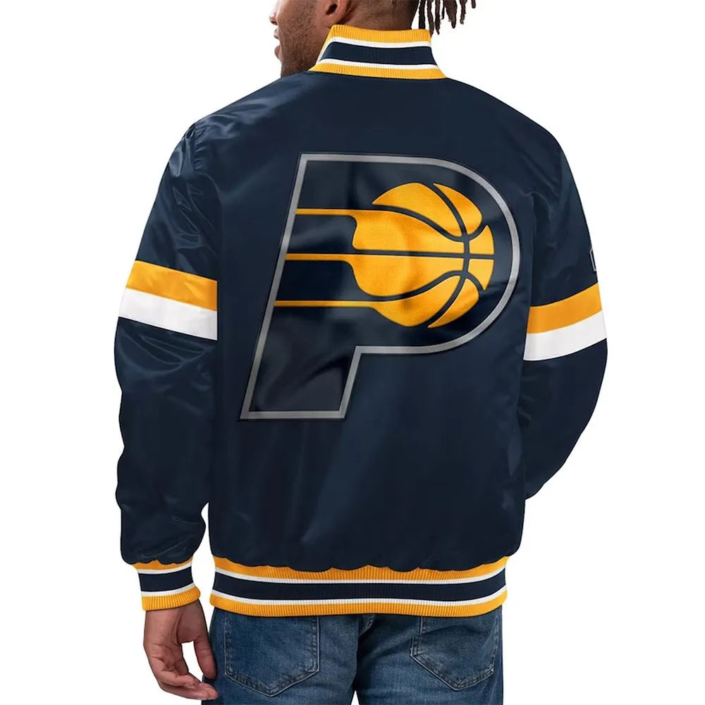Home Game Indiana Pacers Navy Satin Jacket WorthVee
