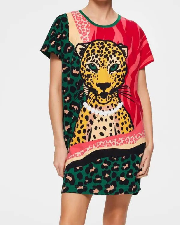 Home and Away Stephanie Panozzo Leopard Print Tee