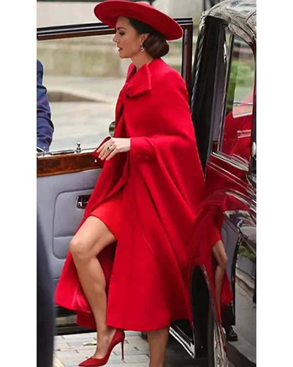 Horse Guard Parade Kate Middleton Red Bow Coat