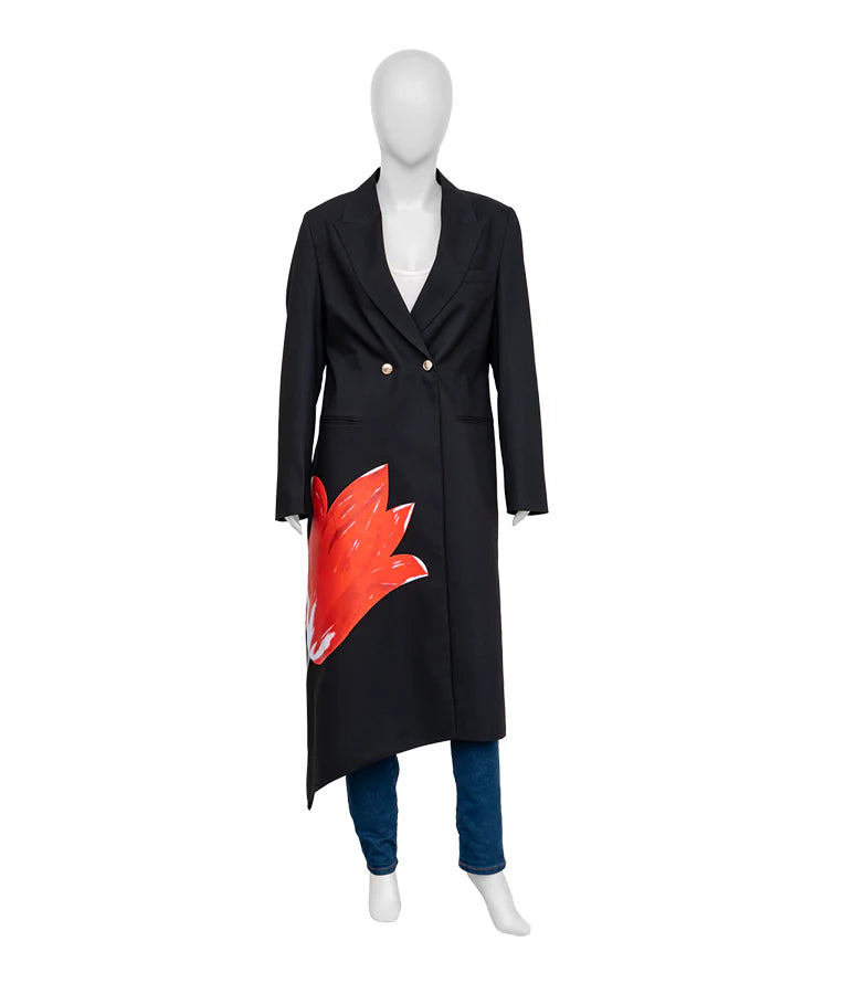 Hostage 2025 Suranne Jones Black Floral Coat