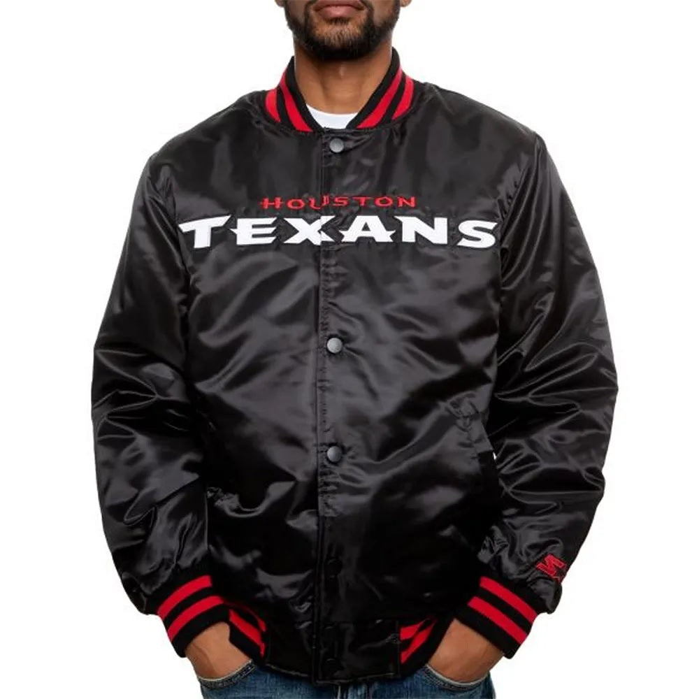 Houston Texans Black Satin Jacket WorthVee