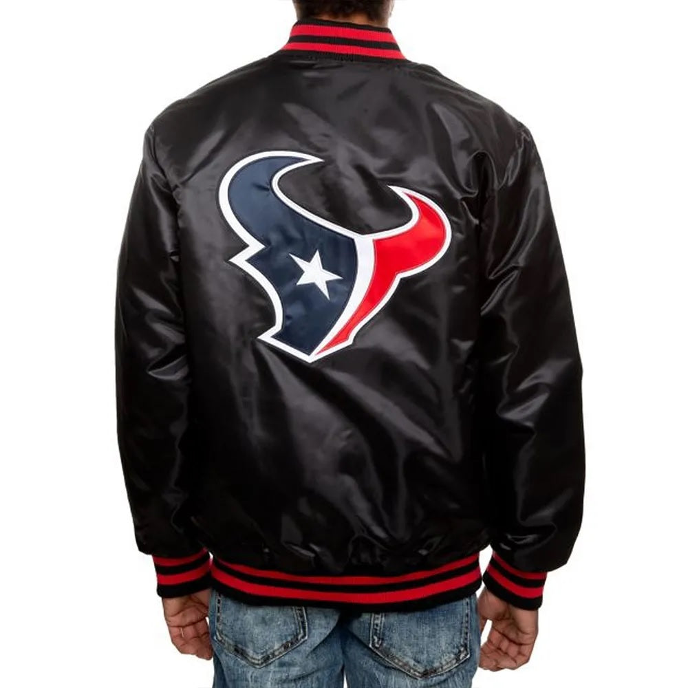 Houston Texans Black Satin Jacket WorthVee