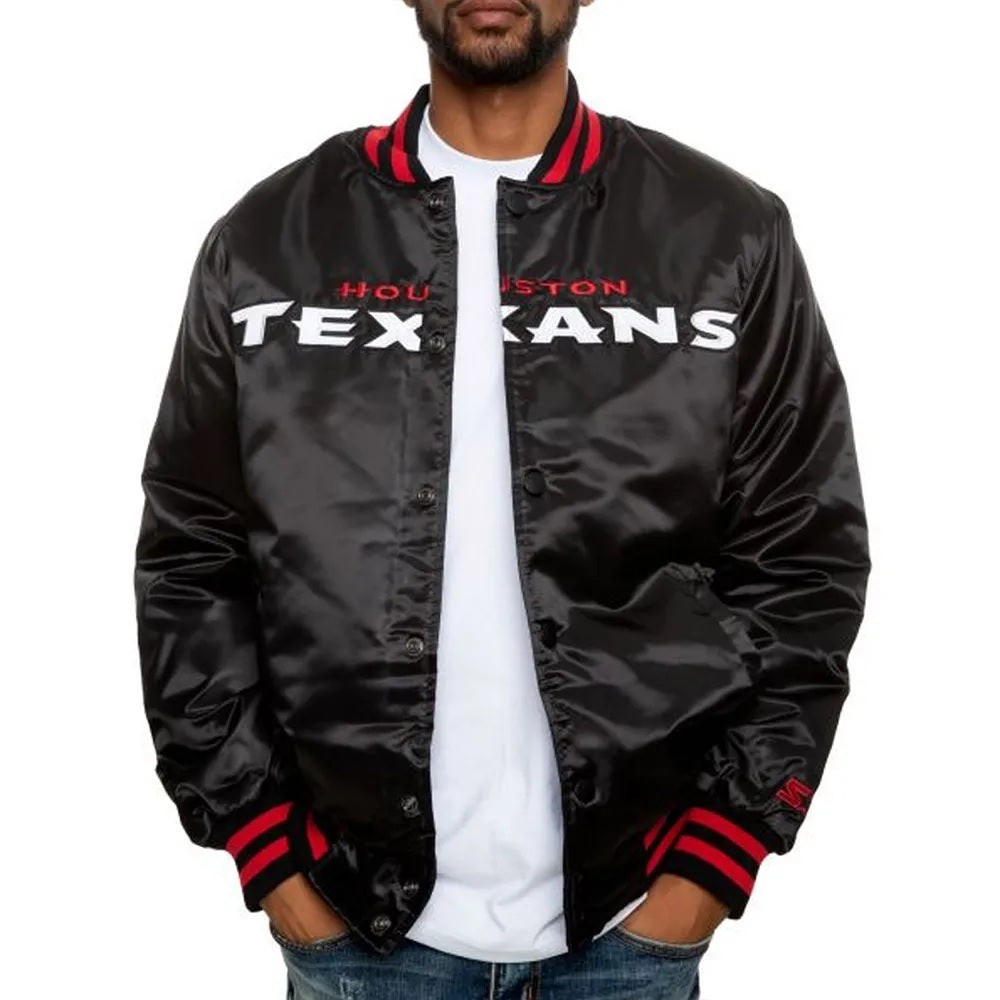 Houston Texans Black Satin Jacket WorthVee